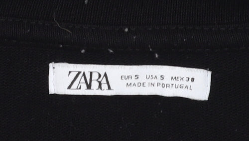 Zara Women's Black S Pullover Jumper, Logo, Graphic Print