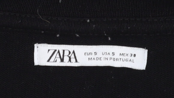 Zara Women's Black S Pullover Jumper, Logo, Graphic Print