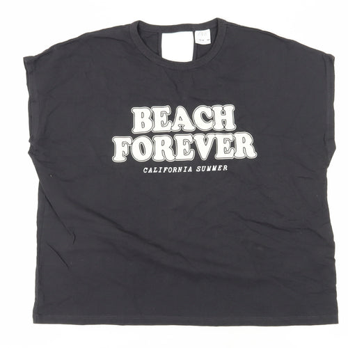 Zara Black Girls Beach Graphic T-Shirt 13-14 Years