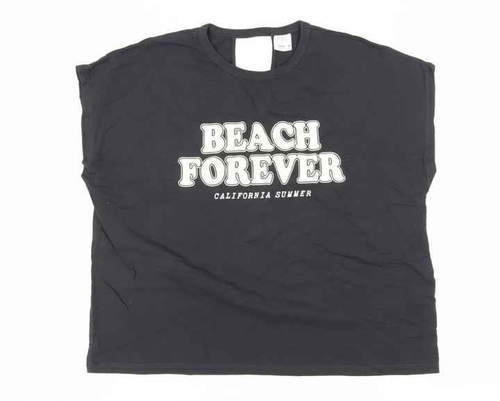 Zara Black Girls Beach Graphic T-Shirt 13-14 Years
