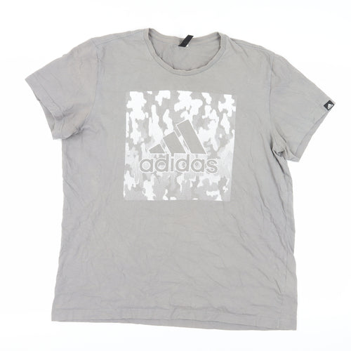 adidas Men's Grey XL Camouflage Logo T-Shirt