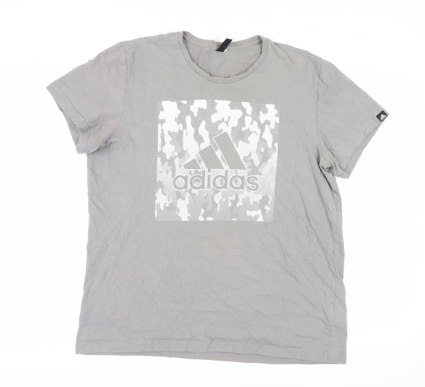 adidas Men's Grey XL Camouflage Logo T-Shirt