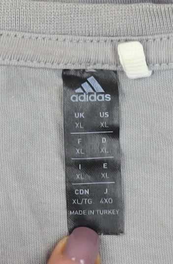 adidas Men's Grey XL Camouflage Logo T-Shirt