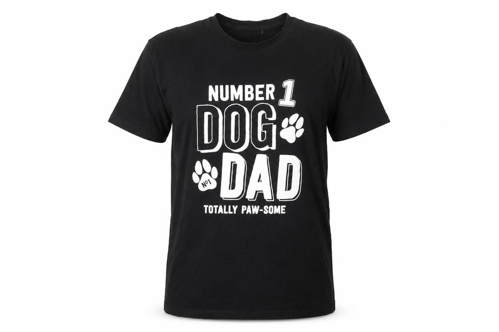 George Men's Black Dog Dad Graphic T-Shirt, Size S