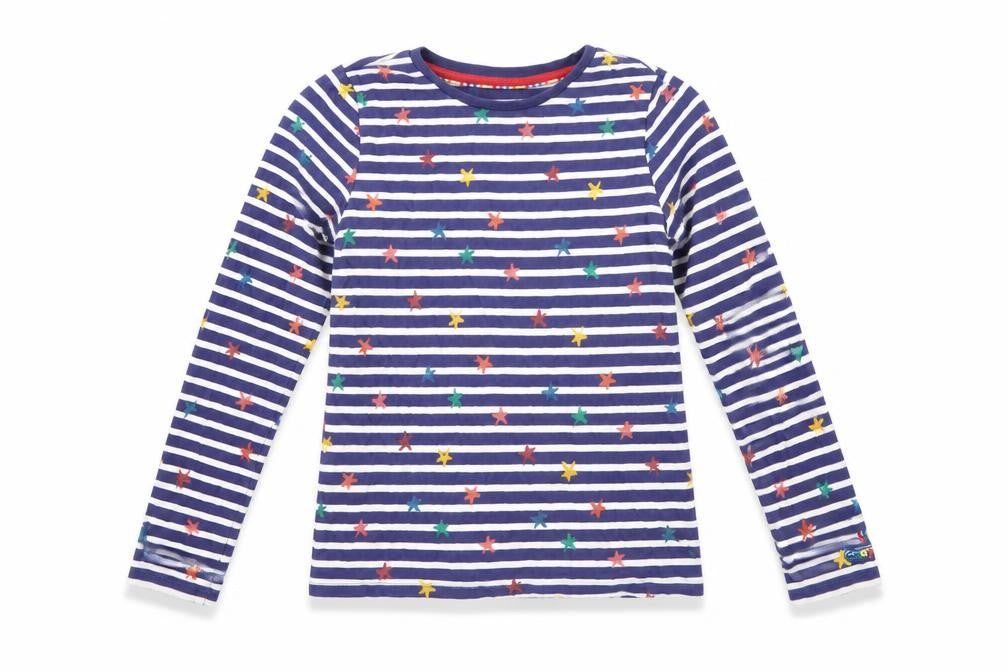 Fatface Girls Multicoloured Long Sleeve Striped T-Shirt 13Y