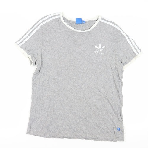 Adidas Women's Grey Cotton Basic T-Shirt Size 16