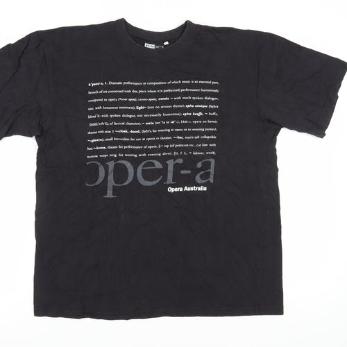 Playbill Unisex Black Cotton Music Graphic T-Shirt M