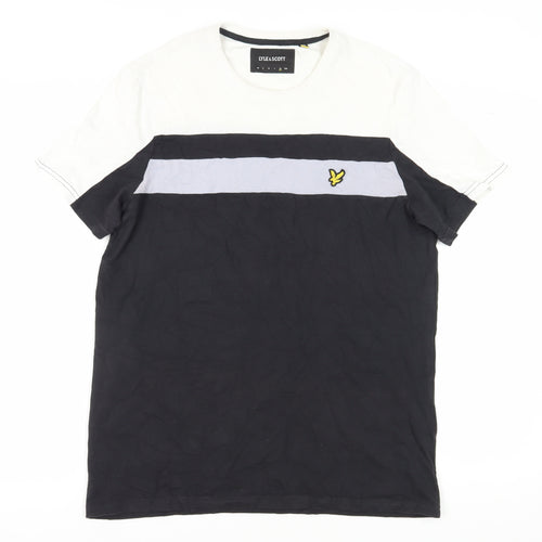 Lyle & Scott Men's XL Colourblock T-Shirt in Black/White