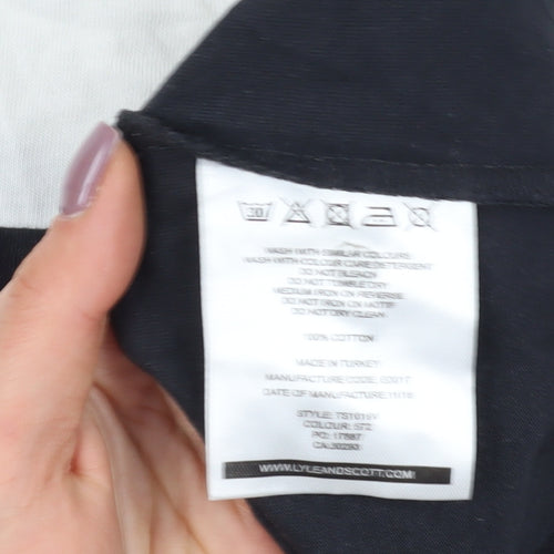 Lyle & Scott Men's XL Colourblock T-Shirt in Black/White