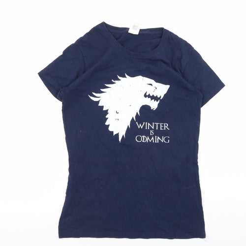 Gildan Women Navy T-Shirt, Size S, Winter is Coming