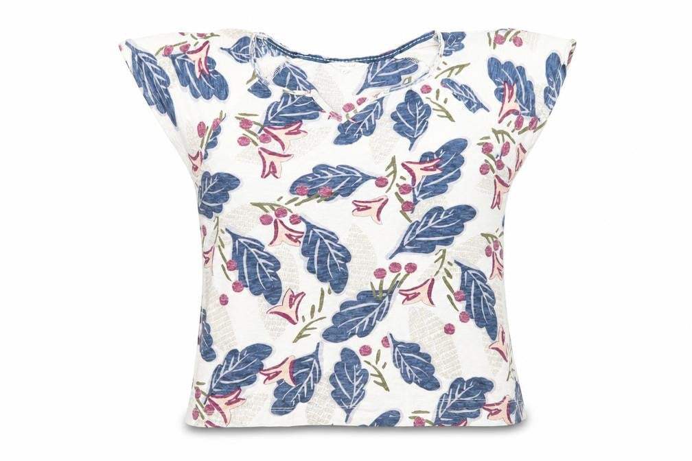 Front view of White Stuff Women's V-Neck Floral T-Shirt, 2XS