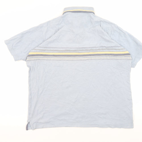 Hippo Men's Blue Striped Polo Shirt, Size S