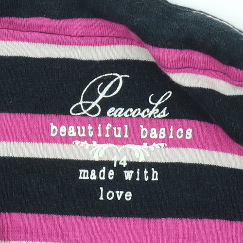 Peacocks Women's Multicoloured Stripe T-Shirt