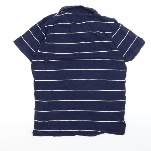 Lee Cooper Men's Blue Striped Polo Shirt L