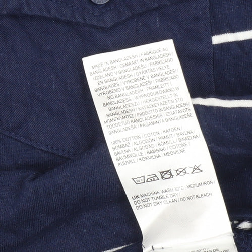 Lee Cooper Men's Blue Striped Polo Shirt L