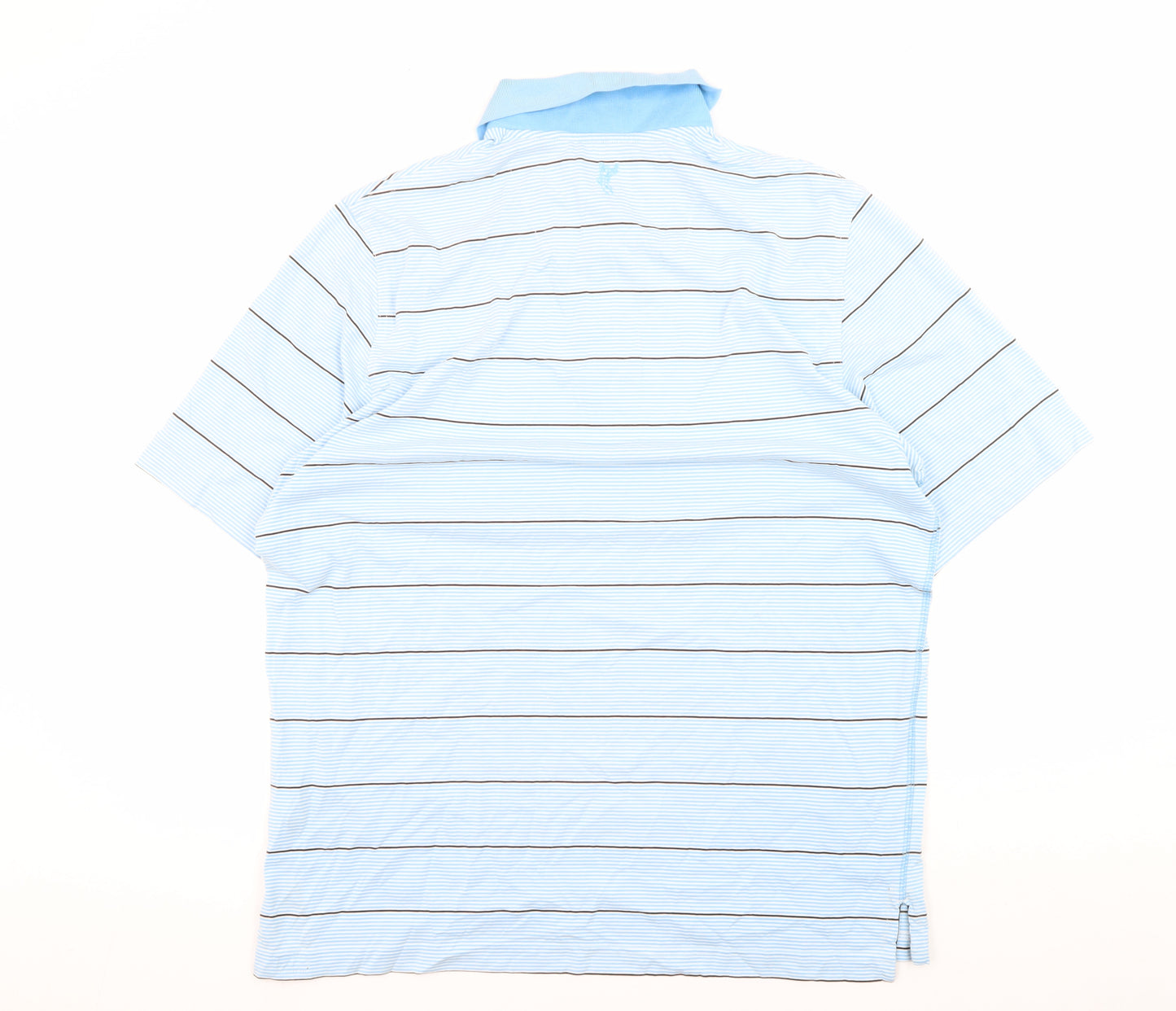 Ashworth Men's Blue Striped Polo Shirt Size L