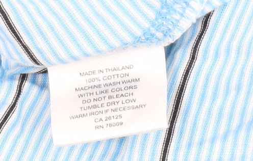 Ashworth Men's Blue Striped Polo Shirt Size L