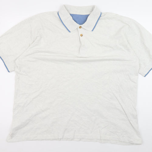 Lee Cooper Men's White Polo Shirt XL Solid Cotton