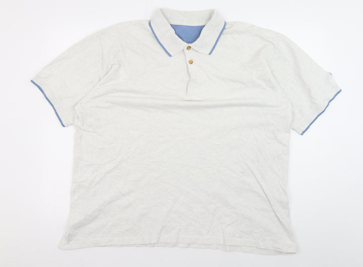 Lee Cooper Men's White Polo Shirt XL Solid Cotton