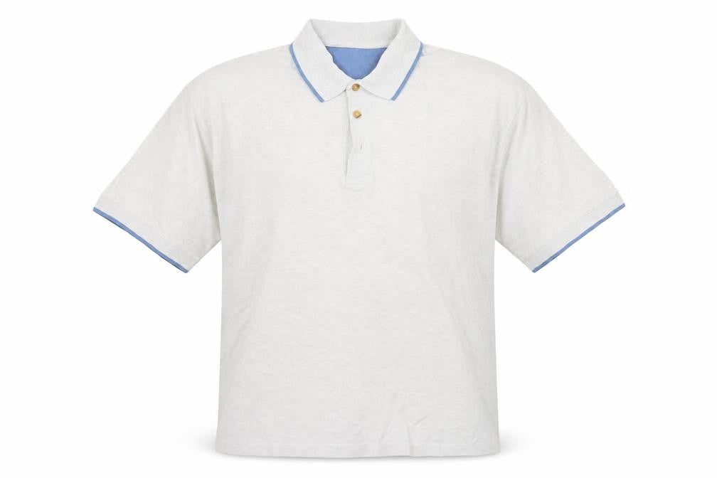 Front view of Lee Cooper Men's White Polo Shirt XL Solid Cotton
