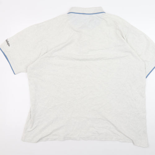Lee Cooper Men's White Polo Shirt XL Solid Cotton