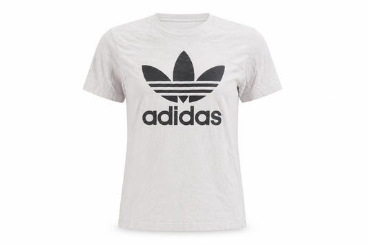 Front view of Adidas unisex white t-shirt s basic casual