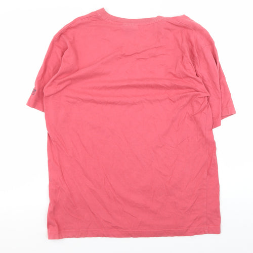 Cotton Traders Pink V-Neck T-Shirt for Men - Size S