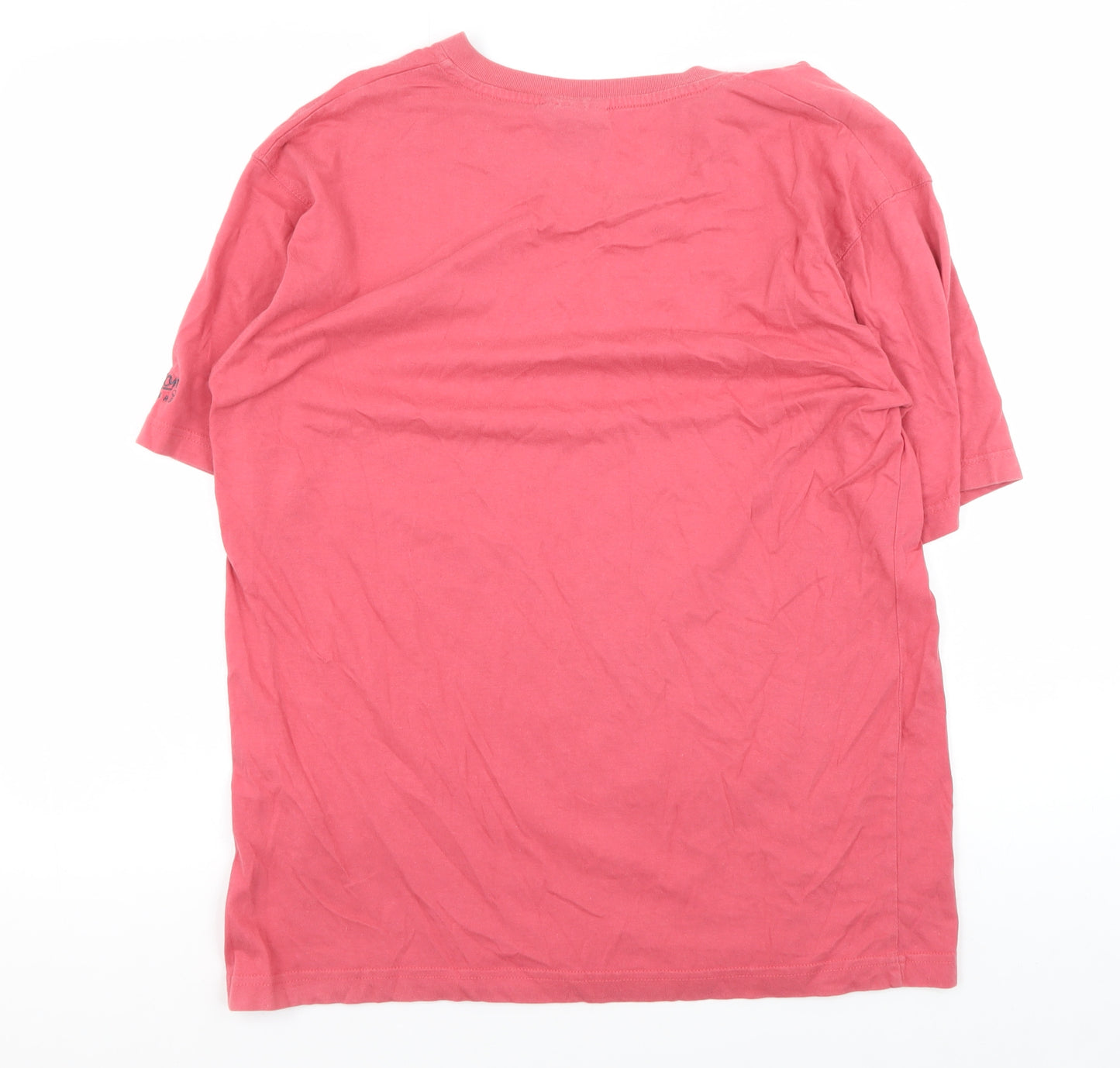 Cotton Traders Pink V-Neck T-Shirt for Men - Size S