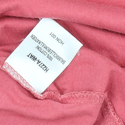 Cotton Traders Pink V-Neck T-Shirt for Men - Size S