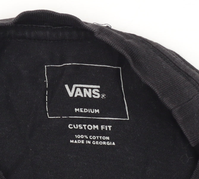 Vans Men's Black Graphic Print T-Shirt, Medium