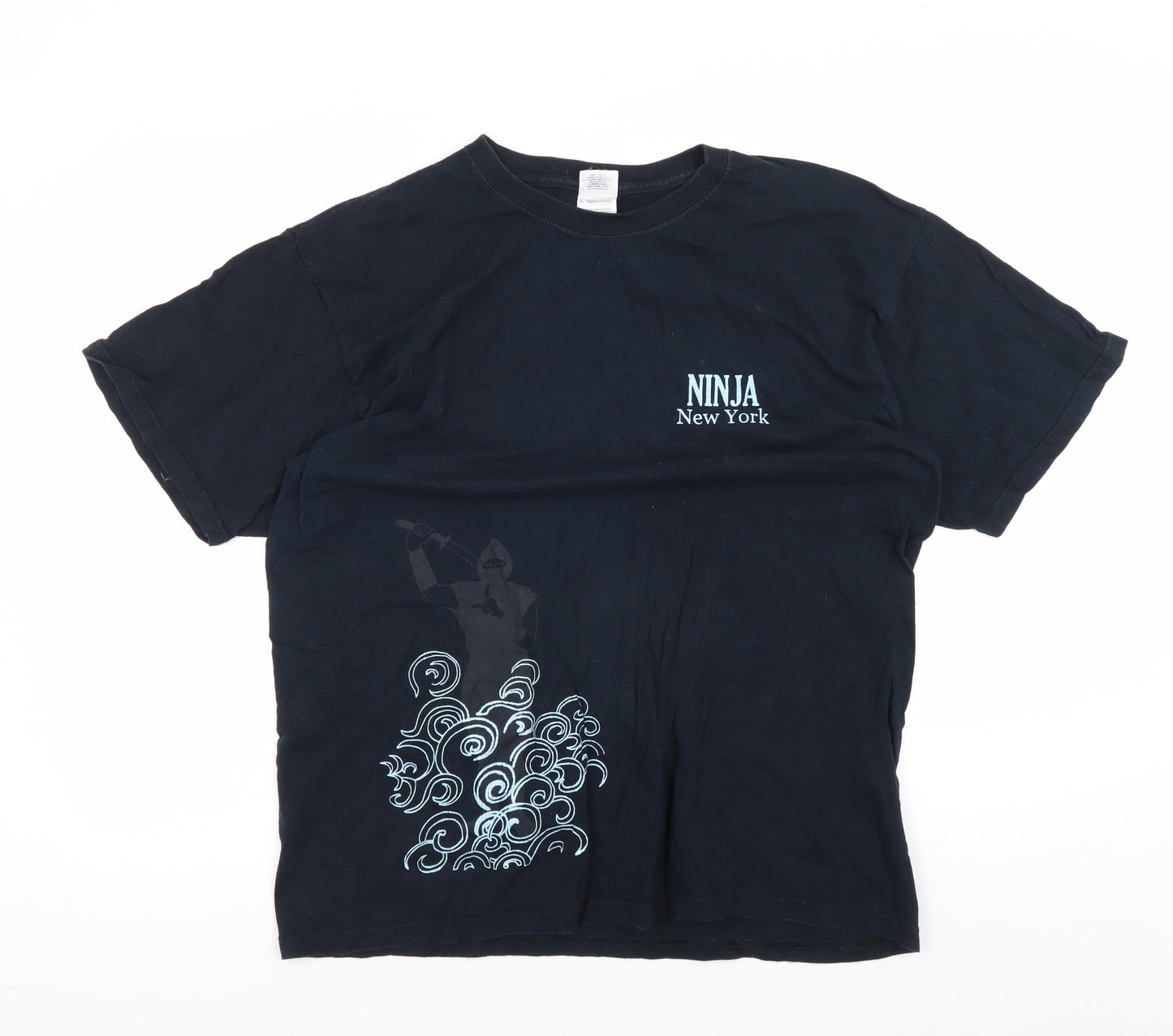 Gildan Men's Black Ninja Graphic T-Shirt, L, Cotton, Short Sleeve