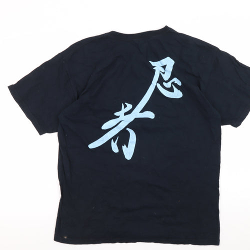 Gildan Men's Black Ninja Graphic T-Shirt, L, Cotton, Short Sleeve
