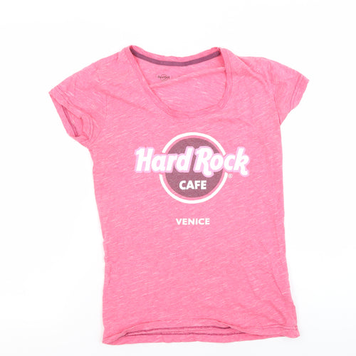 Hard Rock Café Women's Pink T-Shirt, Size S