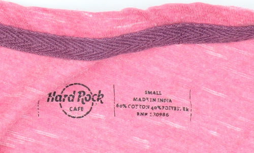 Hard Rock Café Women's Pink T-Shirt, Size S