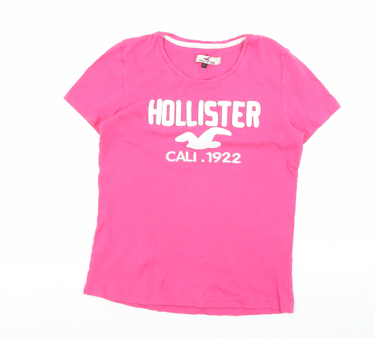 Hollister Women's Pink Basic T-Shirt L - Casual Summer Essential