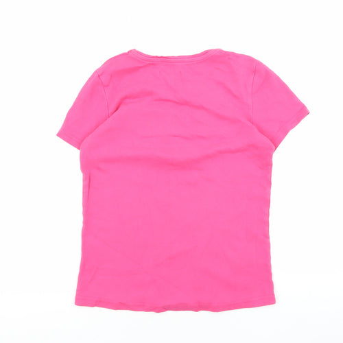 Hollister Women's Pink Basic T-Shirt L - Casual Summer Essential