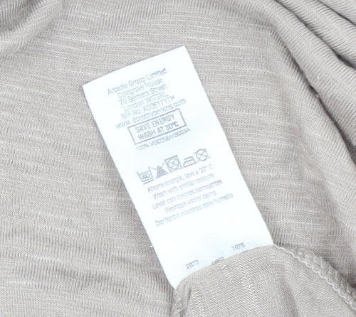 Dorothy Perkins Women's Beige Scoop Neck T-Shirt Size 12