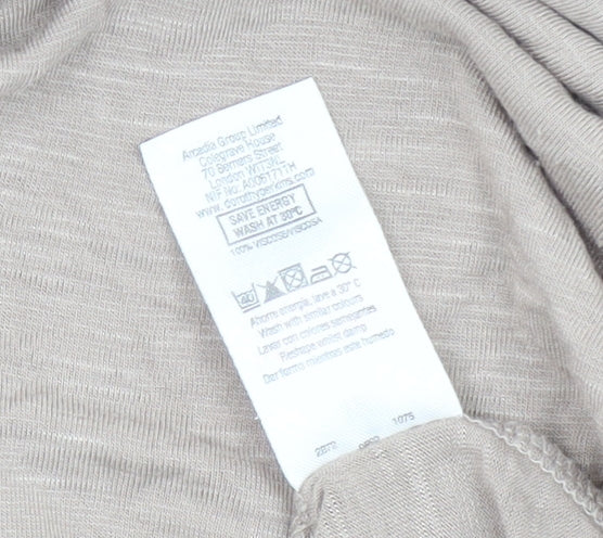 Dorothy Perkins Women's Beige Scoop Neck T-Shirt Size 12