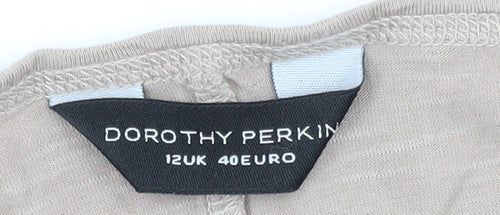 Dorothy Perkins Women's Beige Scoop Neck T-Shirt Size 12