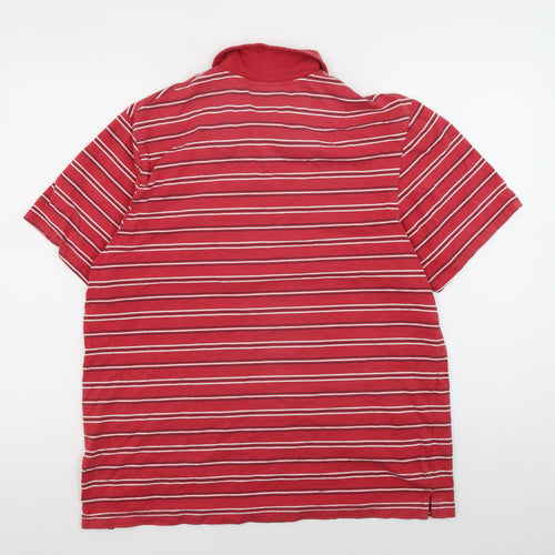 Marks and Spencer Men’s Red Medium Striped Polo