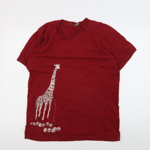American Apparel Red Festival Graphic T-Shirt - Large