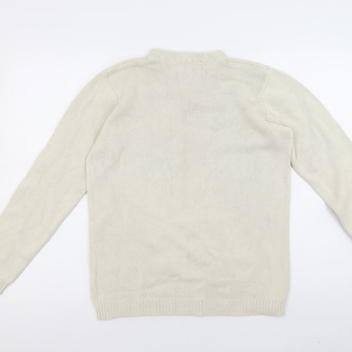 EWM Women's Ivory V-Neck Pullover Jumper, Size S
