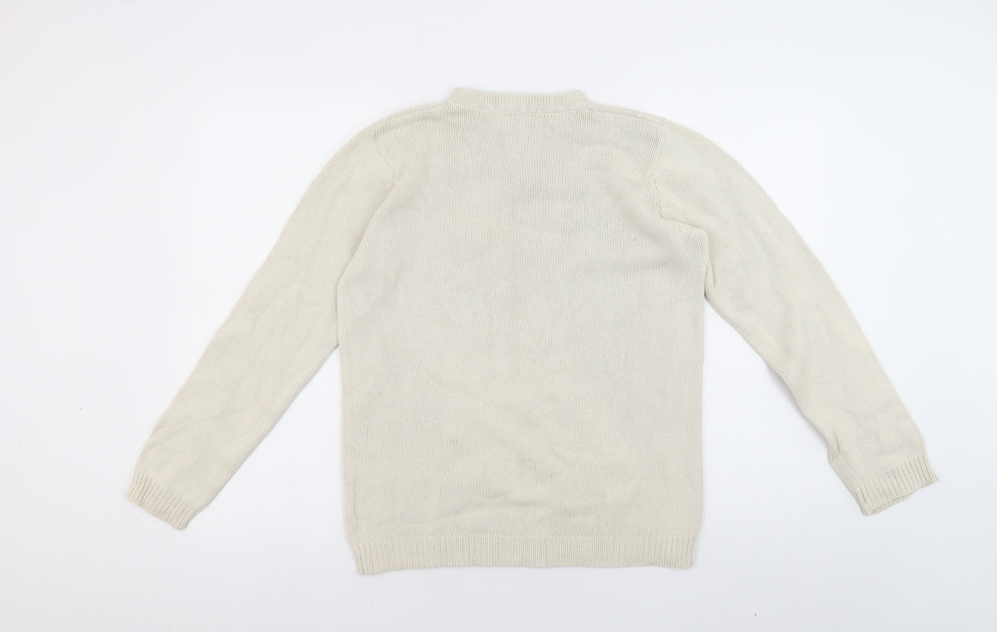 EWM Women's Ivory V-Neck Pullover Jumper, Size S