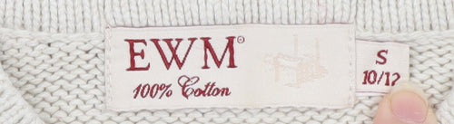 EWM Women's Ivory V-Neck Pullover Jumper, Size S
