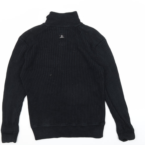 Le Breve Mens Black 2XL Henley Jumper