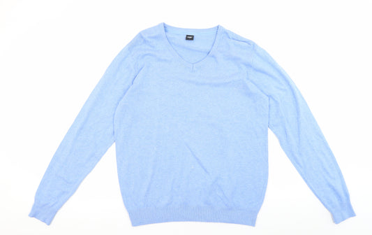 Cotton Traders Men's Blue Pullover Jumper, L, V-Neck