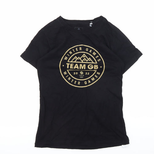 Team GB Unisex Black Medium T-Shirt with Crew Neck
