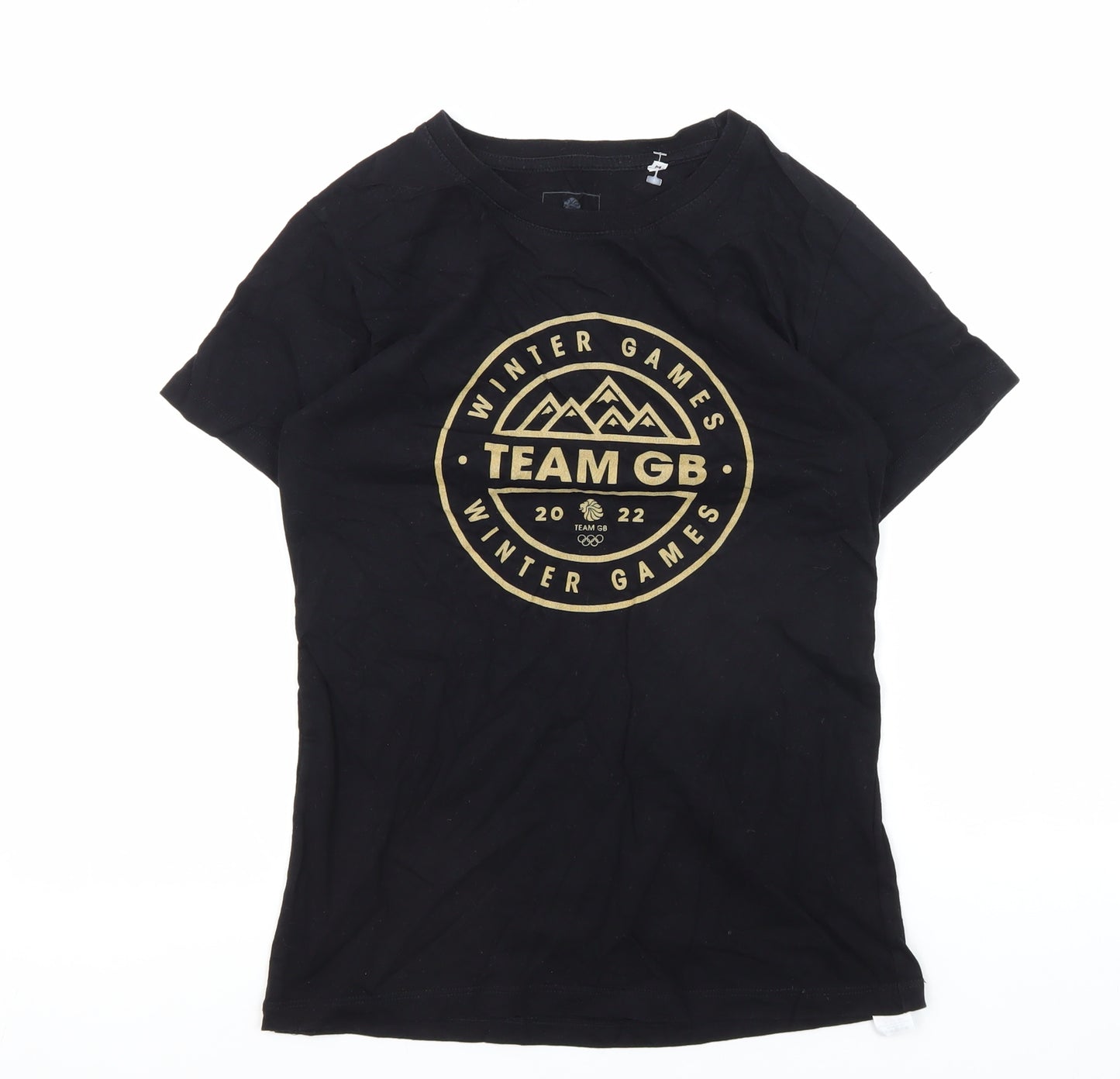 Team GB Unisex Black Medium T-Shirt with Crew Neck