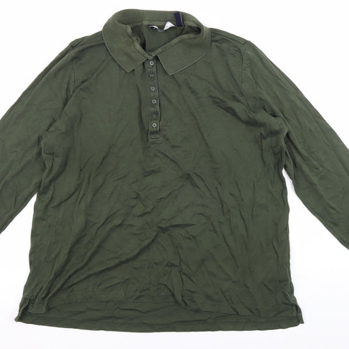 Lands' End Men's Green XL Long Sleeve Polo Shirt