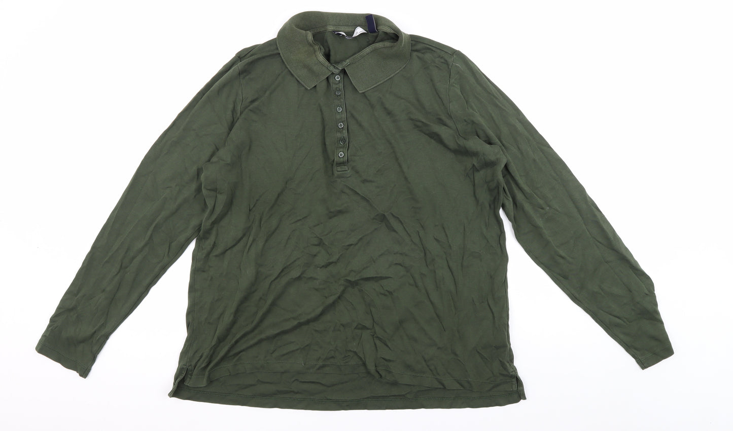 Lands' End Men's Green XL Long Sleeve Polo Shirt